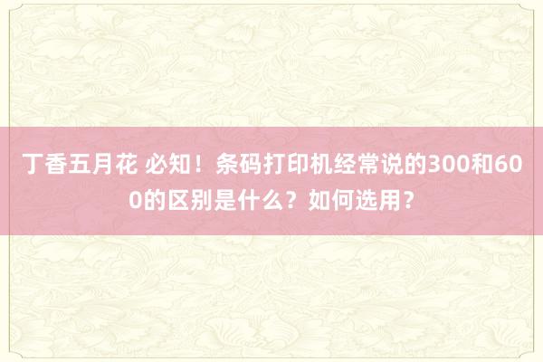 丁香五月花 必知！条码打印机经常说的300和600的区别是什么？如何选用？