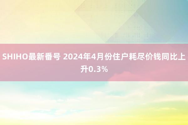 SHIHO最新番号 2024年4月份住户耗尽价钱同比上升0.3%