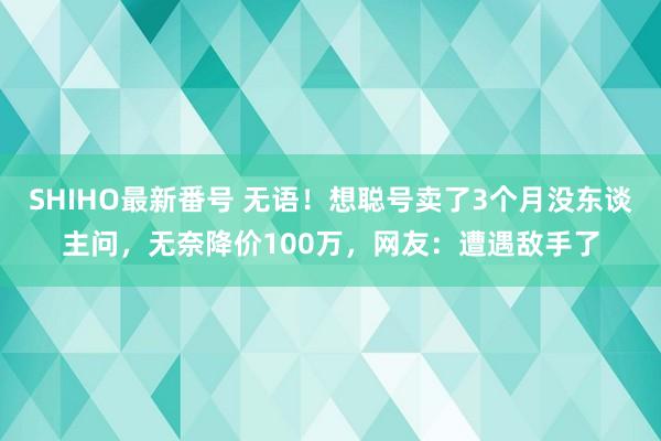 SHIHO最新番号 无语！想聪号卖了3个月没东谈主问，无奈降价100万，网友：遭遇敌手了