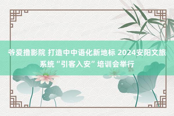 爷爱撸影院 打造中中语化新地标 2024安阳文旅系统“引客入安”培训会举行