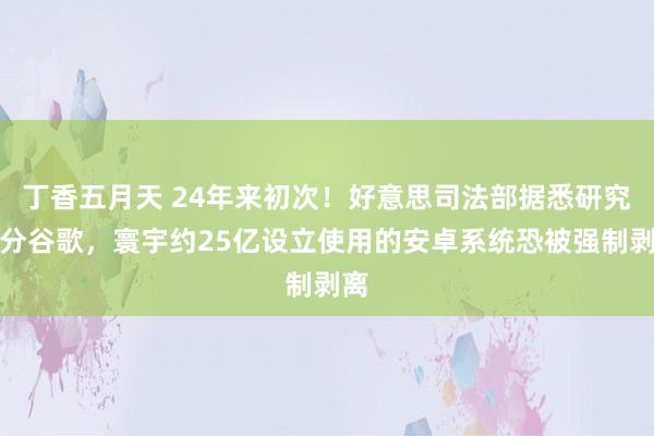 丁香五月天 24年来初次！好意思司法部据悉研究拆分谷歌，寰宇约25亿设立使用的安卓系统恐被强制剥离