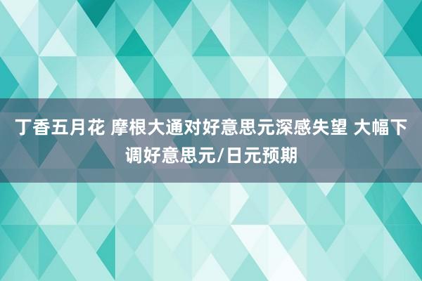 丁香五月花 摩根大通对好意思元深感失望 大幅下调好意思元/日元预期