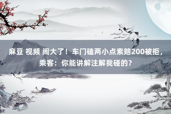 麻豆 视频 闹大了！车门磕两小点索赔200被拒，乘客：你能讲解注解我碰的？