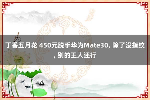 丁香五月花 450元脱手华为Mate30, 除了没指纹, 别的王人还行