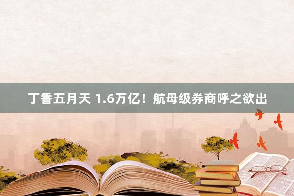 丁香五月天 1.6万亿！航母级券商呼之欲出