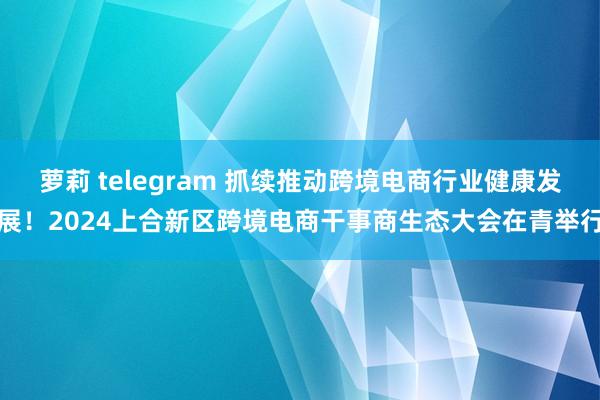 萝莉 telegram 抓续推动跨境电商行业健康发展！2024上合新区跨境电商干事商生态大会在青举行