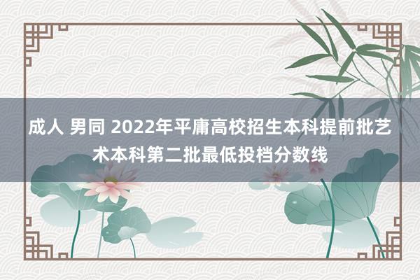 成人 男同 2022年平庸高校招生本科提前批艺术本科第二批最低投档分数线