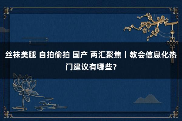 丝袜美腿 自拍偷拍 国产 两汇聚焦丨教会信息化热门建议有哪些？